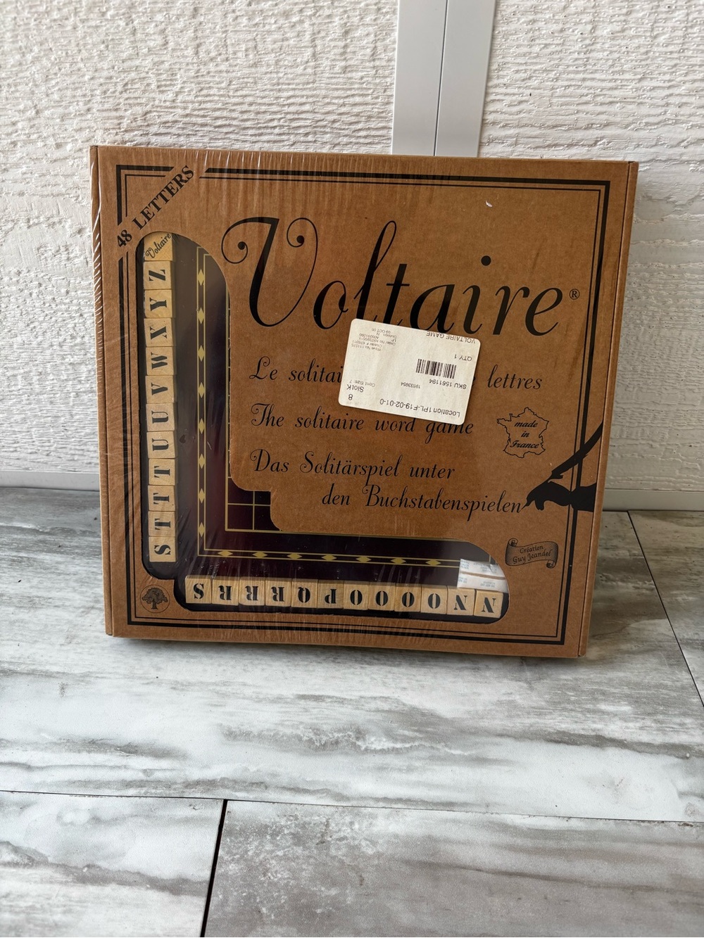 Voltaire Word Game Wooden Letter Puzzle 48 Tiles France 1995 Vintage Guy Jeandel
